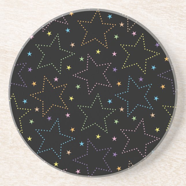 Posavasos Patrón de cielo estrellado mágico colorido (Frente)