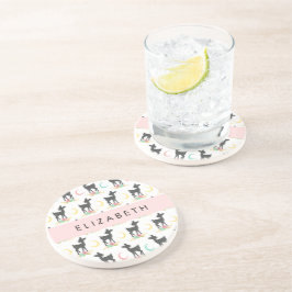 Posavasos Patrón de ciervos, venado bebé, boho, flores, tu n