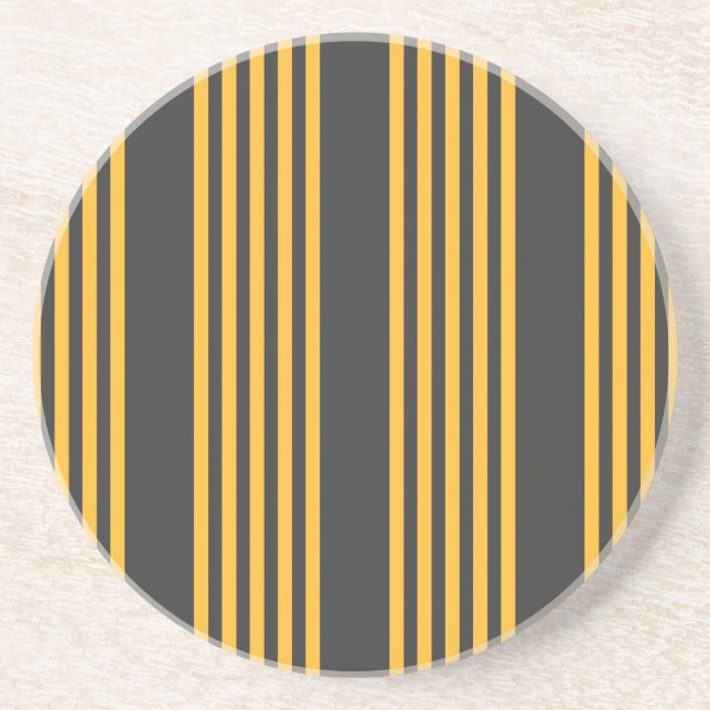 Posavasos Patrón de cinco bandas de amarillo y carbón vegeta (Frente)