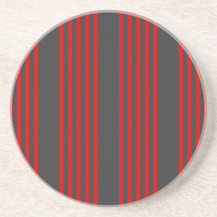 Posavasos Patrón de cinco bandas de rojo y carbón vegetal
