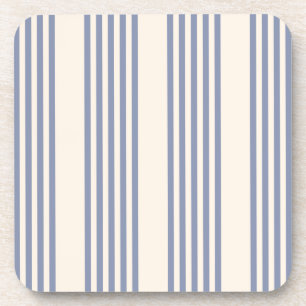Posavasos Patrón de cinco rayas azul-gris y beige
