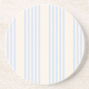 Posavasos Patrón de cinco rayas azul pálido y beige