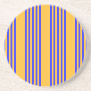 Posavasos Patrón de cinco rayas azul y amarillo eléctrico