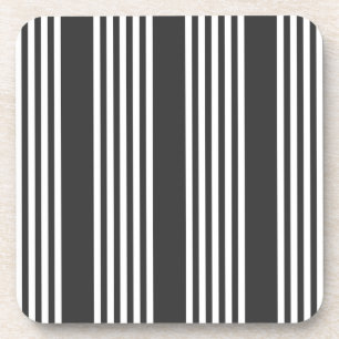 Posavasos Patrón de cinco rayas blanco y carbonífero