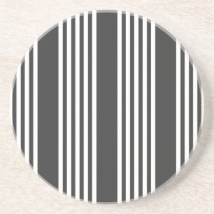 Posavasos Patrón de cinco rayas blanco y carbonífero