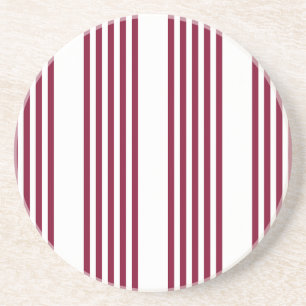 Posavasos Patrón de cinco rayas de color rojo y blanco de Bo