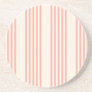 Posavasos Patrón de cinco rayas de coral y beige
