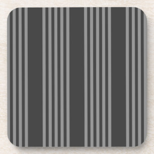 Posavasos Patrón de cinco rayas de gris y carbón vegetal