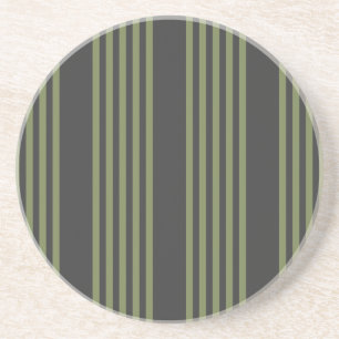 Posavasos Patrón de cinco rayas de oliva verde y carbón vege