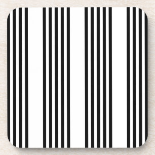Posavasos Patrón de cinco rayas en blanco y negro