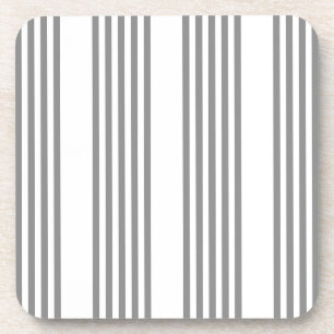 Posavasos Patrón de cinco rayas gris y blanco
