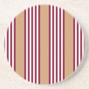 Posavasos Patrón de cinco rayas rojo burdeos