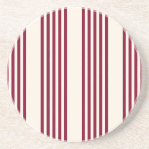 Posavasos Patrón de cinco rayas rojo y beige borgoñoso