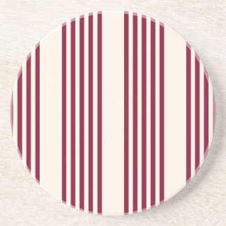 Posavasos Patrón de cinco rayas rojo y beige borgoñoso