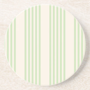 Posavasos Patrón de cinco rayas verde claro y beige