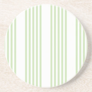 Posavasos Patrón de cinco rayas verde claro y blanco