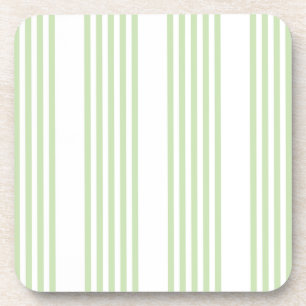 Posavasos Patrón de cinco rayas verde claro y blanco