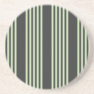 Posavasos Patrón de cinco rayas verde pálido y carbón vegeta