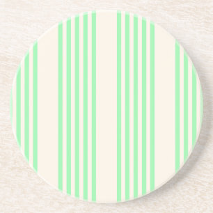 Posavasos Patrón de cinco rayas verde y beige
