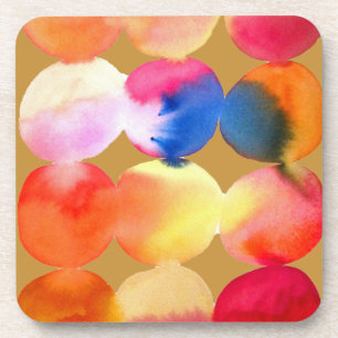 Posavasos Patrón de círculo acuático arte abstracto color cá