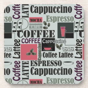 Posavasos patrón de cocina de café retro para espresso latte