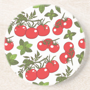 Posavasos Patrón de cocina sin soldadura de Tomato Basil