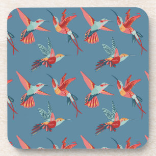 Posavasos Patrón de colibrí retro