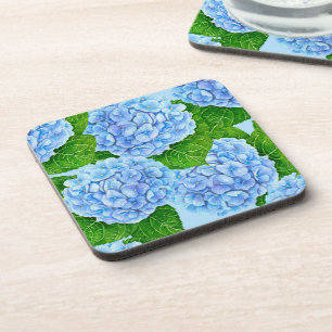 Posavasos Patrón de color azul hidrangea