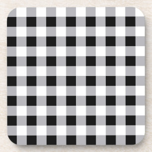 Posavasos Patrón de comprobación de la placa blanca gris neg