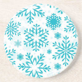 Posavasos Patrón de copo de nieve azul