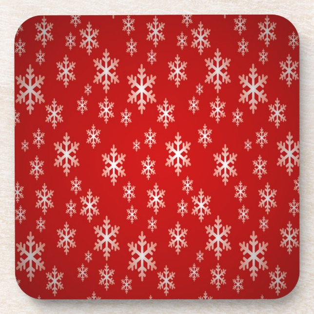 Posavasos Patrón de copos de nieve de los navidades (Frente)