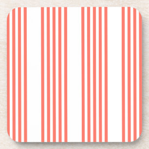 Posavasos Patrón de coral vivo y cinco rayas blancas