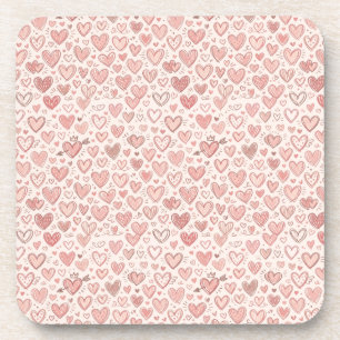 Posavasos Patrón de corazón dibujado a mano