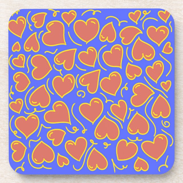 Posavasos Patrón de corazón divertido y negrita (Frente)