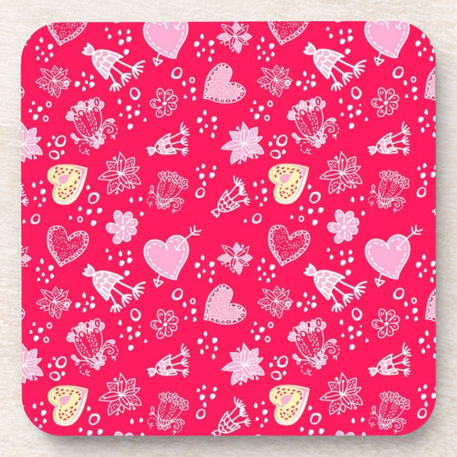 Posavasos Patrón de corazones (Frente)