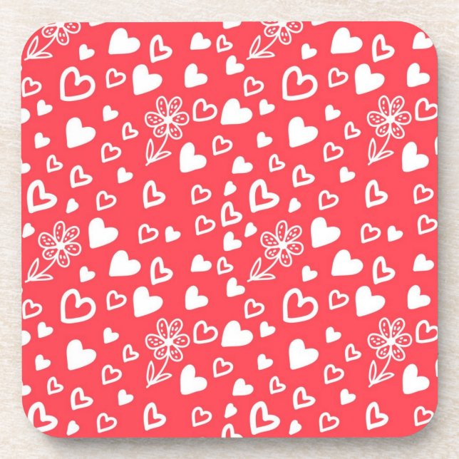 Posavasos Patrón de corazones (Frente)