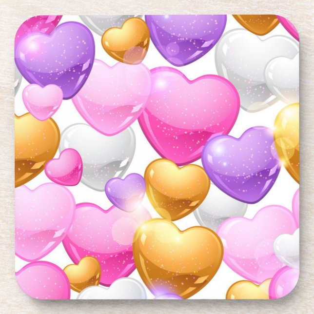 Posavasos Patrón de corazones (Frente)