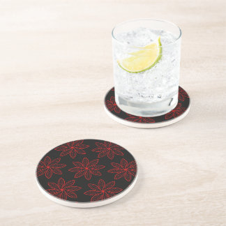 Posavasos Patrón de Crimson en negro