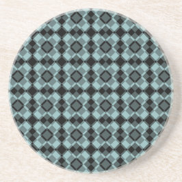 Posavasos Patrón de cuadros argyle azul negro