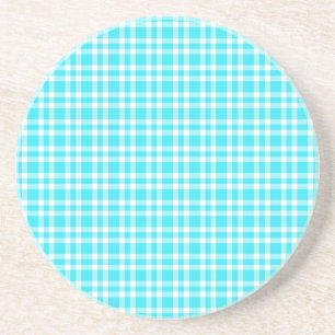 Posavasos Patrón de Cuadros Azul Blanco