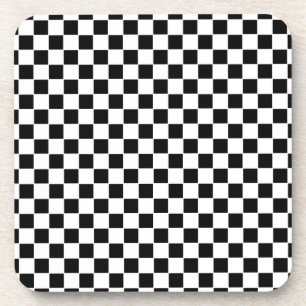 Posavasos Patrón de cuadros negros y blancos