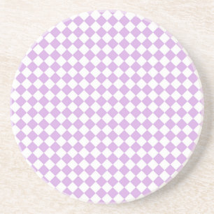Posavasos Patrón de cuadros púrpura y blanco