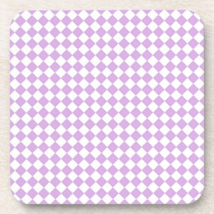 Posavasos Patrón de cuadros púrpura y blanco
