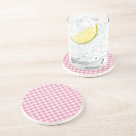 Posavasos Patrón de cuadros rosa bebé