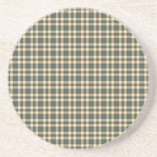 Posavasos Patrón de Cuadros Verde Amarillo