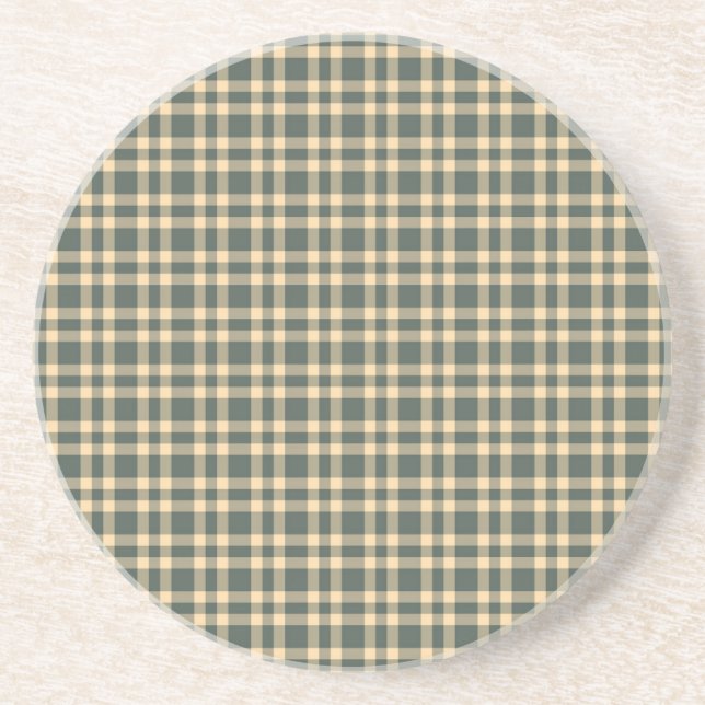 Posavasos Patrón de Cuadros Verde Amarillo (Frente)