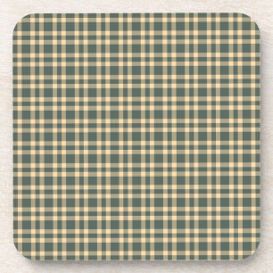 Posavasos Patrón de Cuadros Verde Amarillo