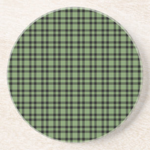 Posavasos Patrón de Cuadros Verde Negro