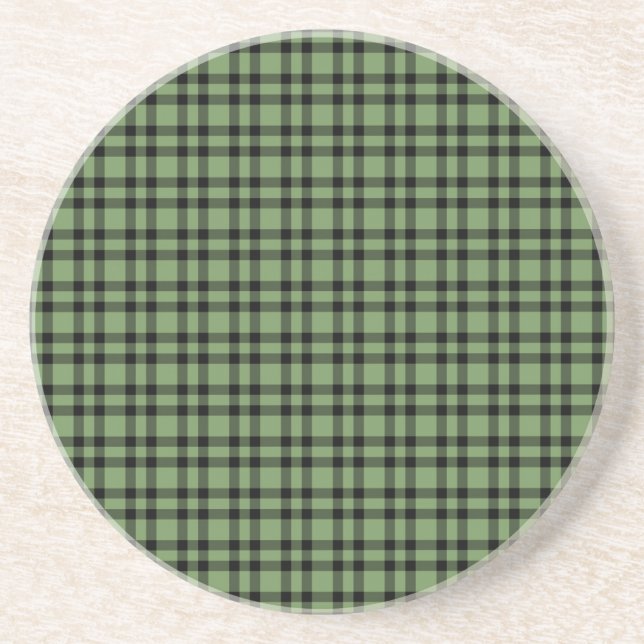 Posavasos Patrón de Cuadros Verde Negro (Frente)