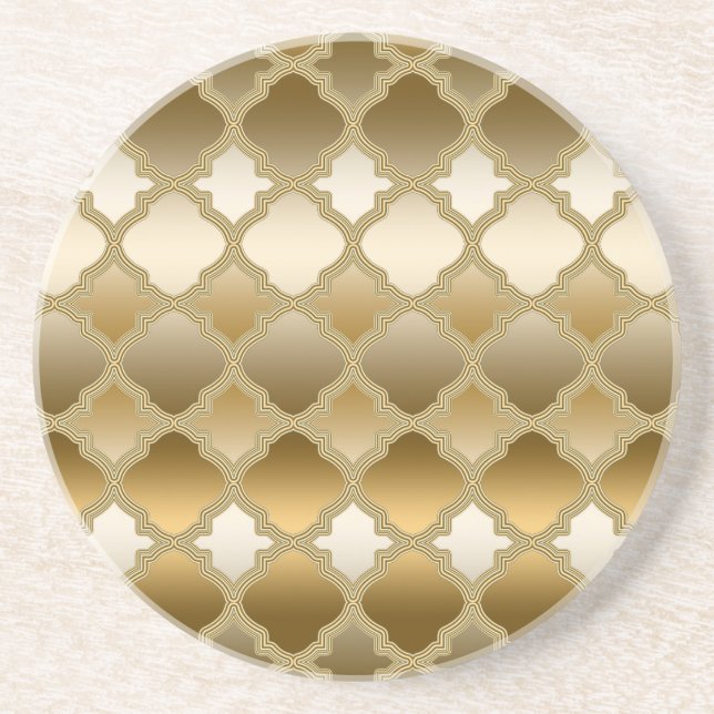 Posavasos Patrón de cuarzo marroquí del Cuarteto dorado (Frente)